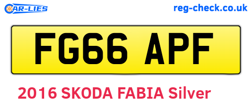 FG66APF are the vehicle registration plates.