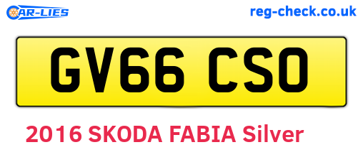 GV66CSO are the vehicle registration plates.