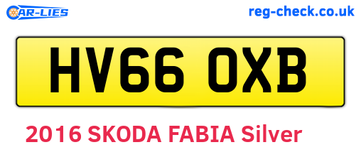 HV66OXB are the vehicle registration plates.