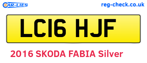 LC16HJF are the vehicle registration plates.