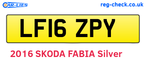 LF16ZPY are the vehicle registration plates.