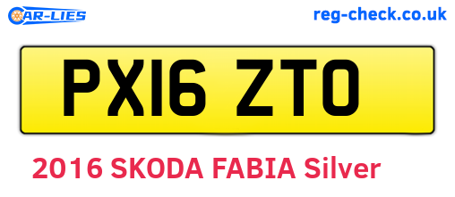 PX16ZTO are the vehicle registration plates.