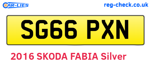SG66PXN are the vehicle registration plates.
