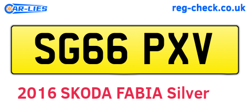 SG66PXV are the vehicle registration plates.