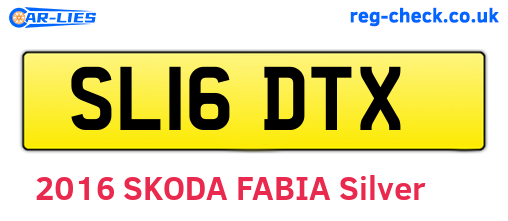 SL16DTX are the vehicle registration plates.