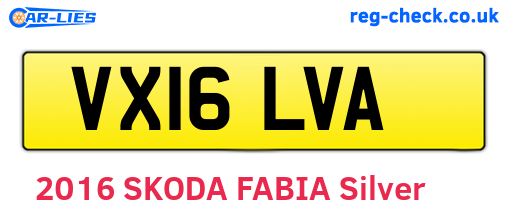 VX16LVA are the vehicle registration plates.