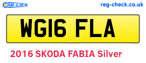 WG16FLA are the vehicle registration plates.