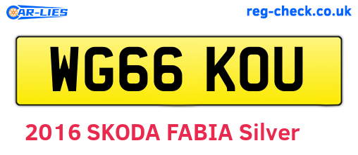 WG66KOU are the vehicle registration plates.