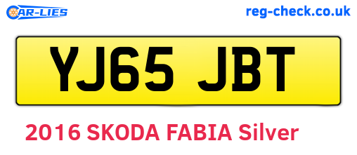 YJ65JBT are the vehicle registration plates.