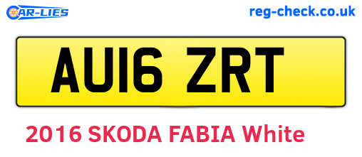 AU16ZRT are the vehicle registration plates.