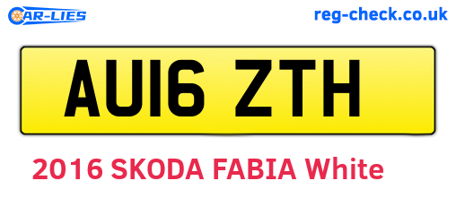 AU16ZTH are the vehicle registration plates.