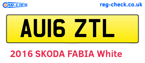 AU16ZTL are the vehicle registration plates.