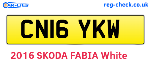 CN16YKW are the vehicle registration plates.