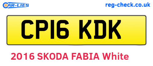 CP16KDK are the vehicle registration plates.