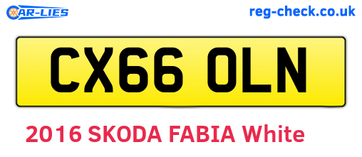 CX66OLN are the vehicle registration plates.