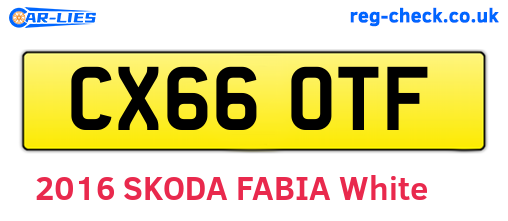 CX66OTF are the vehicle registration plates.