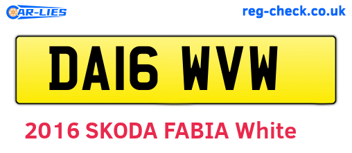 DA16WVW are the vehicle registration plates.