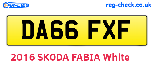DA66FXF are the vehicle registration plates.