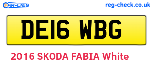 DE16WBG are the vehicle registration plates.