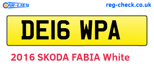 DE16WPA are the vehicle registration plates.