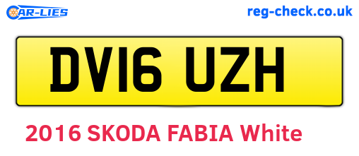 DV16UZH are the vehicle registration plates.