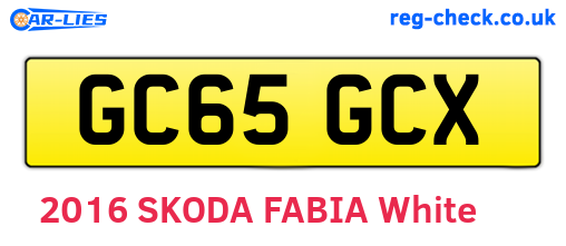 GC65GCX are the vehicle registration plates.