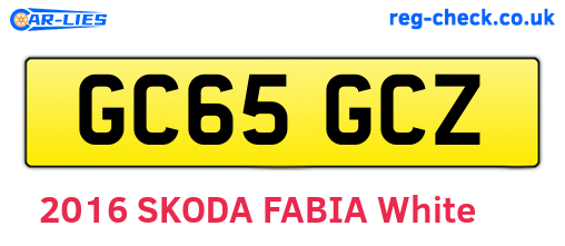 GC65GCZ are the vehicle registration plates.