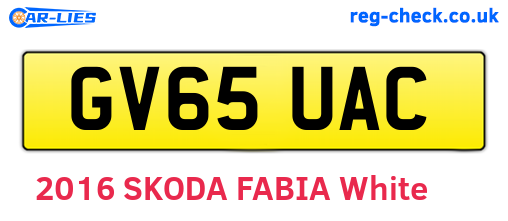 GV65UAC are the vehicle registration plates.