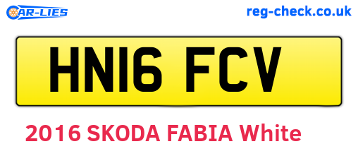 HN16FCV are the vehicle registration plates.