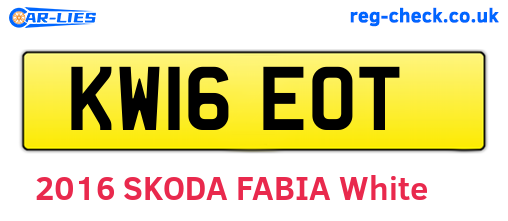 KW16EOT are the vehicle registration plates.
