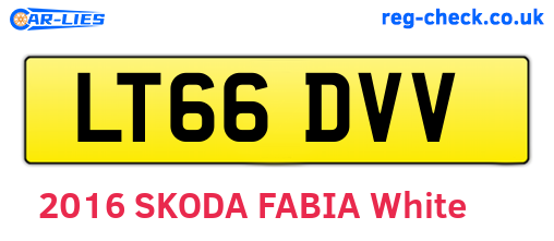 LT66DVV are the vehicle registration plates.