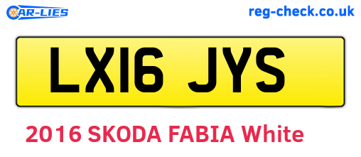 LX16JYS are the vehicle registration plates.