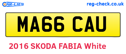 MA66CAU are the vehicle registration plates.