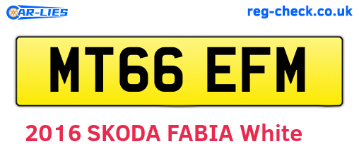 MT66EFM are the vehicle registration plates.