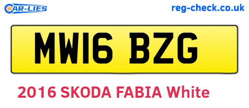 MW16BZG are the vehicle registration plates.
