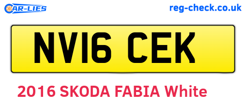 NV16CEK are the vehicle registration plates.
