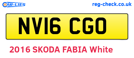NV16CGO are the vehicle registration plates.