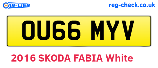 OU66MYV are the vehicle registration plates.