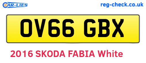 OV66GBX are the vehicle registration plates.
