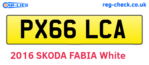 PX66LCA are the vehicle registration plates.