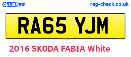 RA65YJM are the vehicle registration plates.