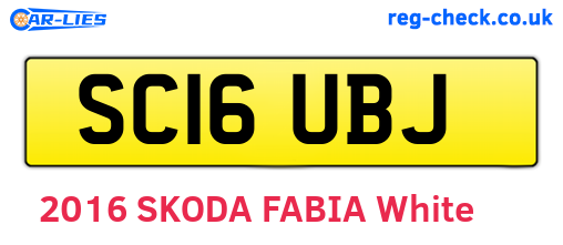 SC16UBJ are the vehicle registration plates.