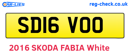 SD16VOO are the vehicle registration plates.