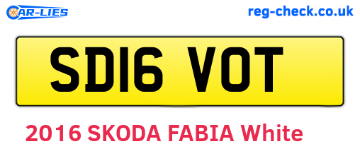 SD16VOT are the vehicle registration plates.