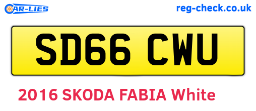SD66CWU are the vehicle registration plates.