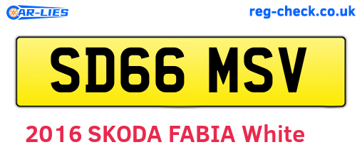 SD66MSV are the vehicle registration plates.