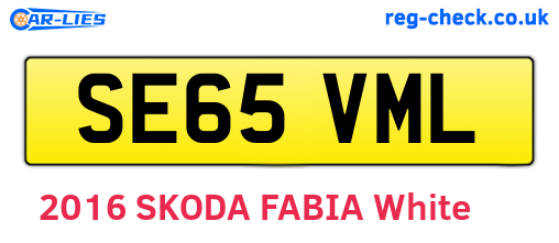 SE65VML are the vehicle registration plates.