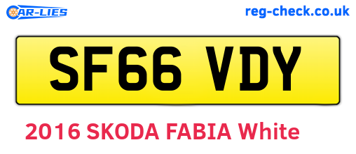 SF66VDY are the vehicle registration plates.