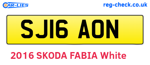 SJ16AON are the vehicle registration plates.