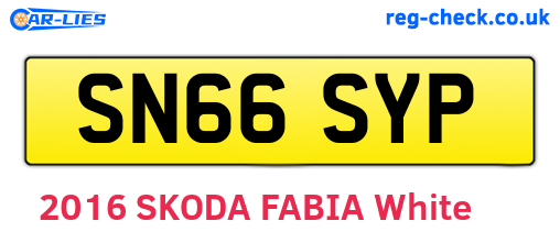 SN66SYP are the vehicle registration plates.